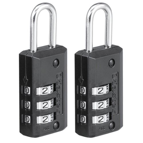 Non Communiqué Noir Master Lock 646Eurt Pack De 2 Cadenas À Combinaison Avec Corp En Zinc, 6,3 X 2 X 1 Cm