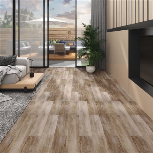 VidaXL Planches de plancher PVC 5,02m² 2mm Autoadhésif Délavage de bois