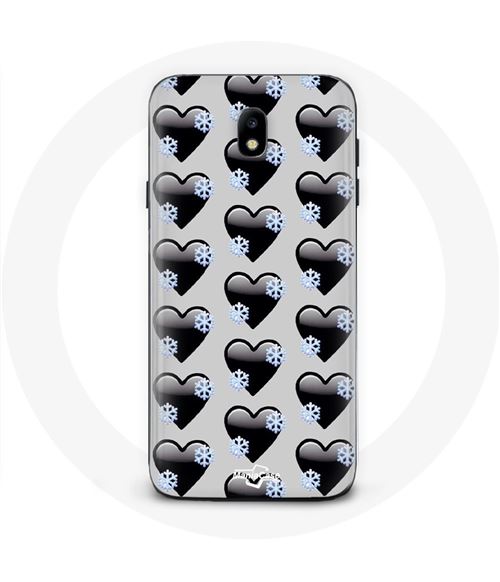 Coque Samsung Galaxy J3 2017 Fond de coeurs noirs Maniacase