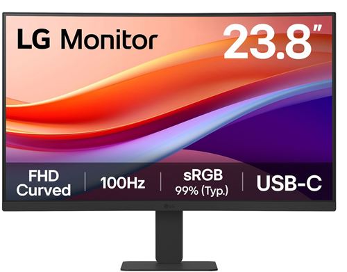 LG Curved-LED-Monitor "24U421A" 60 cm/24 ″ 1920 x 1080 px Full HD 5 Reaktionszeit 100 Hz 24 Zoll Full HD mit USB-C