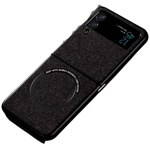 Magnétique Coque Compatible Samsung Galaxy Z Flip 4 FONGWAN pour Magsafe Chargement Sans Fil Antichoc - Noir