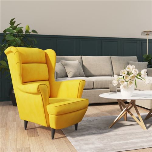 Vidaxl Jaune Fauteuil Velours Moutarde - Image 3