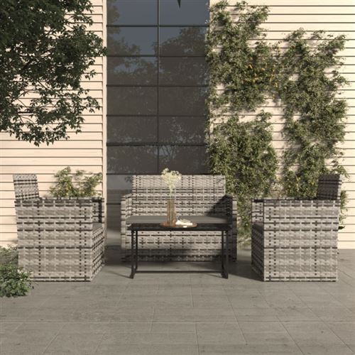 Non Communiqué Gris Ensembles Canapes. Fauteuils Et Tables De Jardin Vidaxl Resine Tressee 4 Personnes 56 X 105 X 75 Cm 4 Pieces