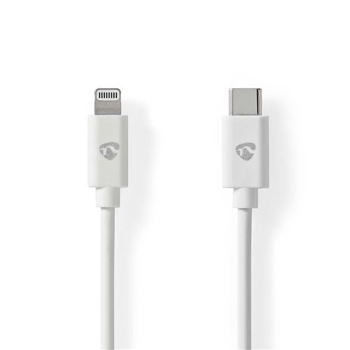 Non Communiqué Blanc Nedis Modèle Du Produit : Lightning Câble Usb 2.0 Apple Lightning À 8 Broches Usb-C Mâle 480 Mbps Plaqué Nickel 2.00 M Rond Pvc Label