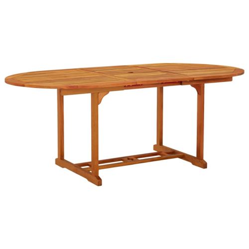 Non Communiqué Marron Table De Jardin 200X100x75 Cm Bois D Eucalyptus Solide