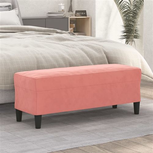 Vidaxl Rose Banc Velours 100 Cm - Image 3