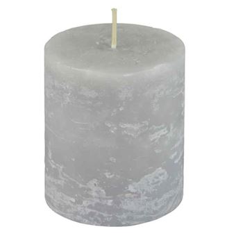 Bougie Pilier Déco "Rustique" 7cm Gris - 1