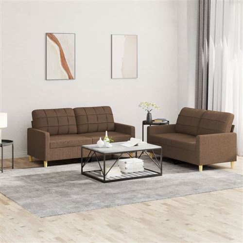Non Communiqué Marron Vidaxl Ensemble De Canapés 2 Pcs Avec Coussins Tissu
