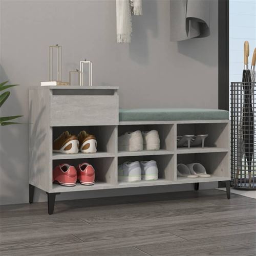 Vidaxl Gris Armoire À Chaussures - Béton - Image 3