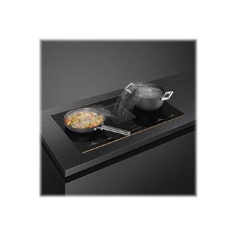 Smeg Dolce Stil Novo HOBD682R - Table de cuisson à induction - 4 plaques de cuisson - Niche - largeur : 76.5 cm - profondeur : 48.2 cm - noir - avec cadre en cuivre avec échappement par aspiration descendante (extraction et recirculation avec kit de rec