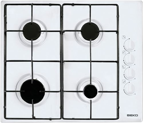 Beko HIZG64120SW table de cuisson au gaz - 60 cm - blanc