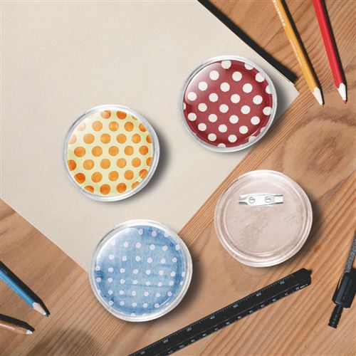 vidaXL Kit de badges à bouton avec épingles 100 sets Acrylique 58 mm