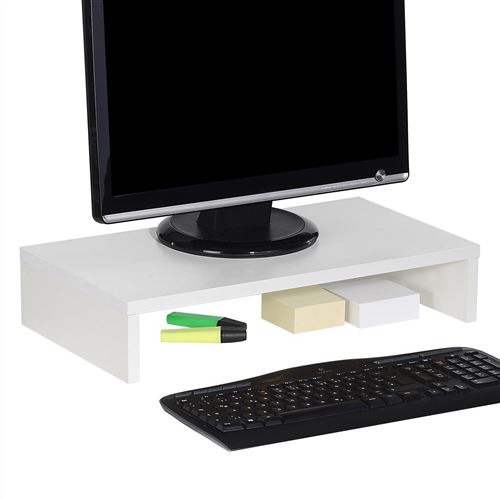 Support d'écran d'ordinateur MONITOR, réhausseur pour moniteur avec  tablette de séparation, longueur 50 cm, en mélaminé blanc mat - Support TV  - Achat & prix