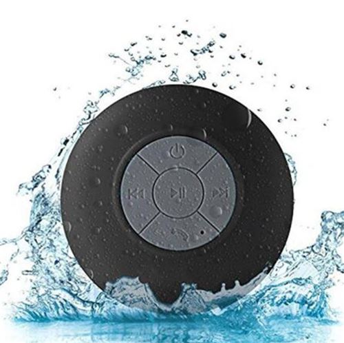 Enceinte Waterproof Bluetooth pour ALCATEL SHINE LITE Smartphone Ventouse Haut-Parleur Micro Douche Petite (NOIR)