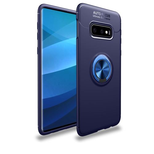 Coque en TPU Béquille pour anneau de doigt (tôle magnétique intégrée) bleu pour votre Samsung Galaxy S10 Plus