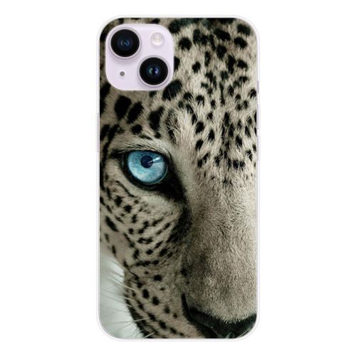 Coque en silicone imprimée compatible Apple iPhone 15 Oeil de léopard