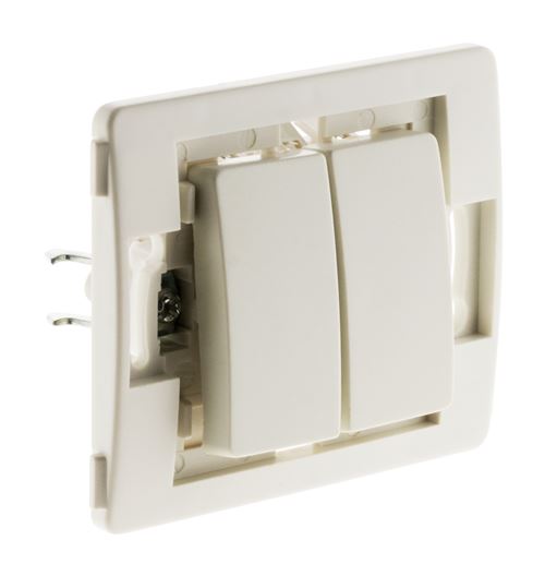 Interrupteur VENUS Double Va-et-Vient Bornes Auto Composable Blanc