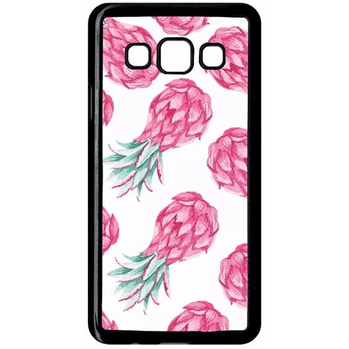Coque Samsung Galaxy A3 Modele 2015 Ananas Rose Fond Blanc