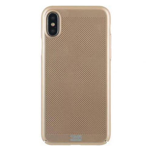 Coque rigide perforée dorée Colorblock pour iPhone X/XS