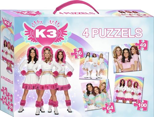Studio 100 Boîte de puzzle 4 en 1 K3 filles 249 pièces