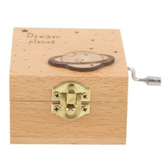 Boîte à Musique à Manivelle En Bois Sculpté - Mélodie 'This Is Halloween', Petit Format 6,4x5,2x4,2 Cm - 14