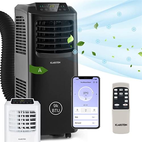 Climatiseur Mobile Klarstein Pure Blizzard Smart 9K 9000 Btu/2,6 Kw Cee A Télécommande