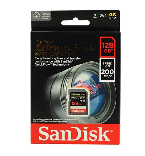 Carte SD SanDisk 128Go Extreme Pro Class10 U3 SD 200MB/s écriture 90Mb/s  SDXC - Carte mémoire SD - Achat & prix