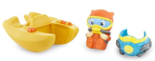 Jouet bain enfant : le sous-marin avec le plongeur tub buddies - jouet little tikes - des 12 mois - la figurine