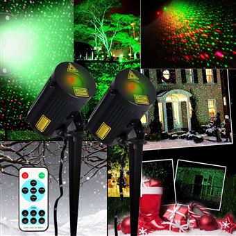 2 Projecteurs Led Noël éclairage Projecteurs Rouge Et Vert Ip65 Effet Ciel étoilé Outdoor