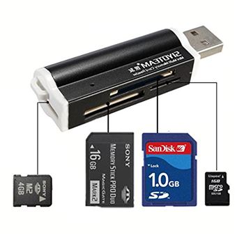 Elegiant Multi-couleurs USB2.0 Lecteur de Carte Carte Reader Mémoire Micro SD MMC  SDHC TF noir - 1