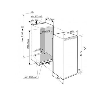 Réfrigérateur 1 porte 308L Froid Brassé LIEBHERR 55.9cm E, IRE1780