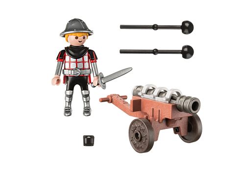 Playmobil 3316 Chevalier Cannonier Du Roi - Figurine Et Accessoires Comme Neufs Avec Boîte