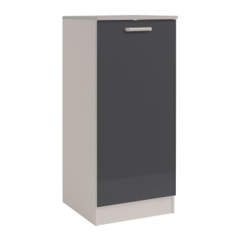 Armoire De Rangement 1 Porte L60xh141xp60cm Gris Brillant Achat Prix Fnac