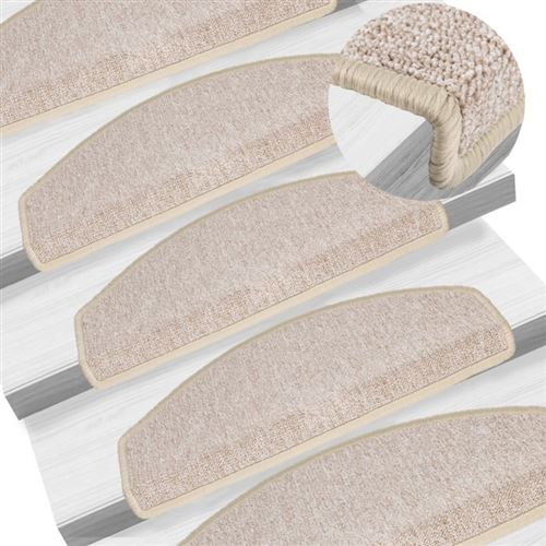 VIDAXL Tapis D'escalier 15 Pcs Taupe 65 X 24 X 4 Cm