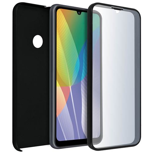 Avizar Coque pour Huawei Y6p Arrière Rigide + Avant Souple Antichoc Noir