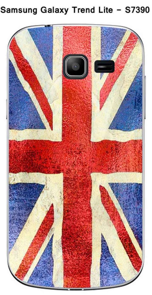 Coque Samsung Galaxy Trend Lite S7390 design Drapeau Grande Bretagne vintage effet Métallisé