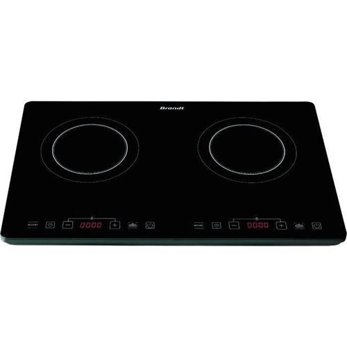 Brandt Table Induction 2 Foyers 2000 Watts Par Foyer 10 Positions De Cuisson Ti2Slim1 Noire