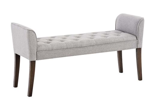 Banquette style Chersterfield Cleopatra en tissu , Gris clair/Antique foncé