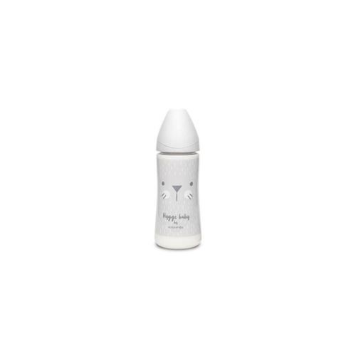 suavinex biberon 360ml tétine ronde débit rapide - moustache gris