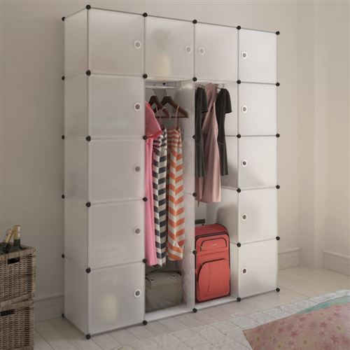 Armoire modulaire 14 compartiments blanc 37 x 146 x 180,5 cm Vidaxl