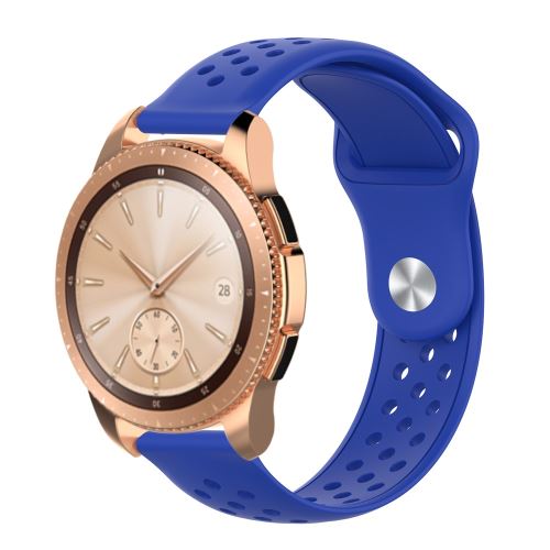 Bracelet en silicone Sangle perforée de 20 mm bleu foncé pour votre Samsung Galaxy Watch 42mm SM-R810