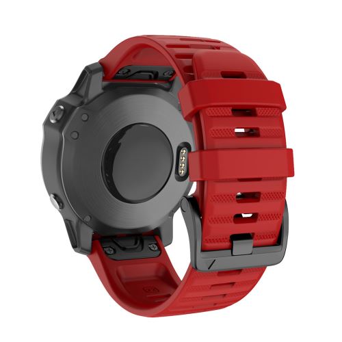 Générique Bracelet de montre compatible avec garmin fenix 6/6 pro fenix 5/5 pro 22mm, gel de silice - rouge