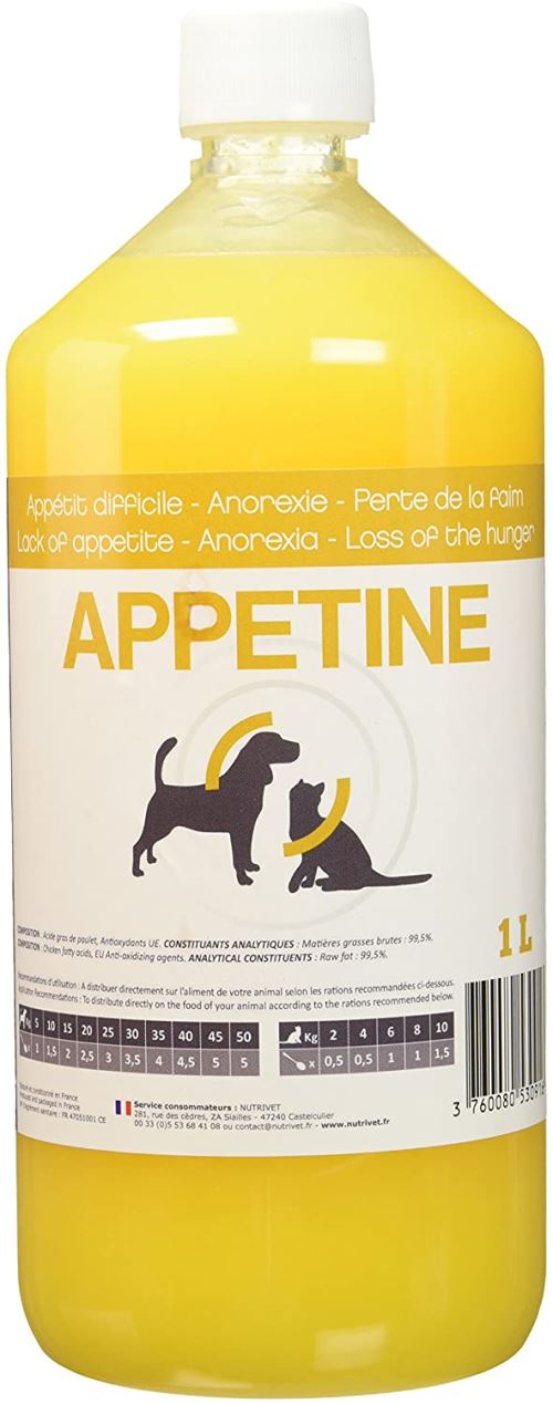 Nutrivet App&eacute;tine pour Chien et chat 1L