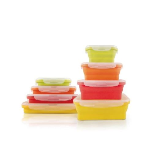 JOCCA Set de 4 récipients en silicone pliables de 350 ml a 1200 ml