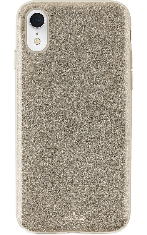 Coque pour iPhone XR rigide Puro dorée avec strass