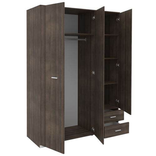 Jupiter Noyer Armoire 3 Portes 2 Tiroirs Achat Prix Fnac