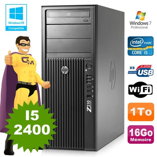 Hp workstation z210 tour core i5-2400 3.1ghz 16go disque 1to graveur w7 wifi État correct - Hewlett-Packard reconditionné disponible sur Fnac