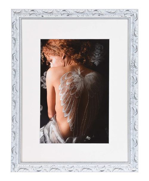 Henzo Cadre Photo en Bois - Style Baroque - Marque, Bois, Weiss, 30 x 40 x 2 cm