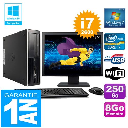 Pc hp compaq 8300 sff core i7-2600 ram 8go disque 250 go wifi w7 ecran 19' État correct -  reconditionné disponible sur Fnac