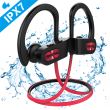 Ecouteurs bluetooth sport, flame ipx7 etanche oreillette sans fil 10h lecteur musique(rouge)
